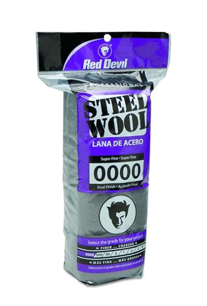 0000 steel wool for glass-safe scrubbing