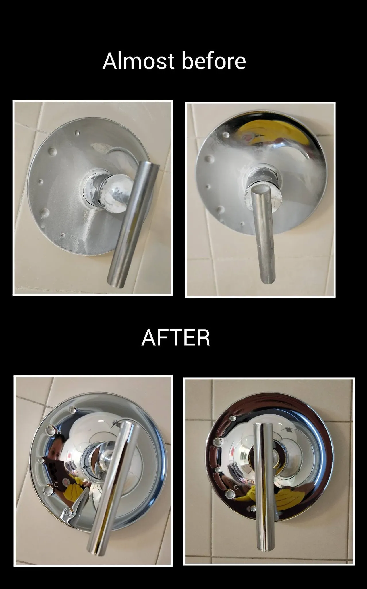 Shower fixture professional detail cleaning result in St. George Utah