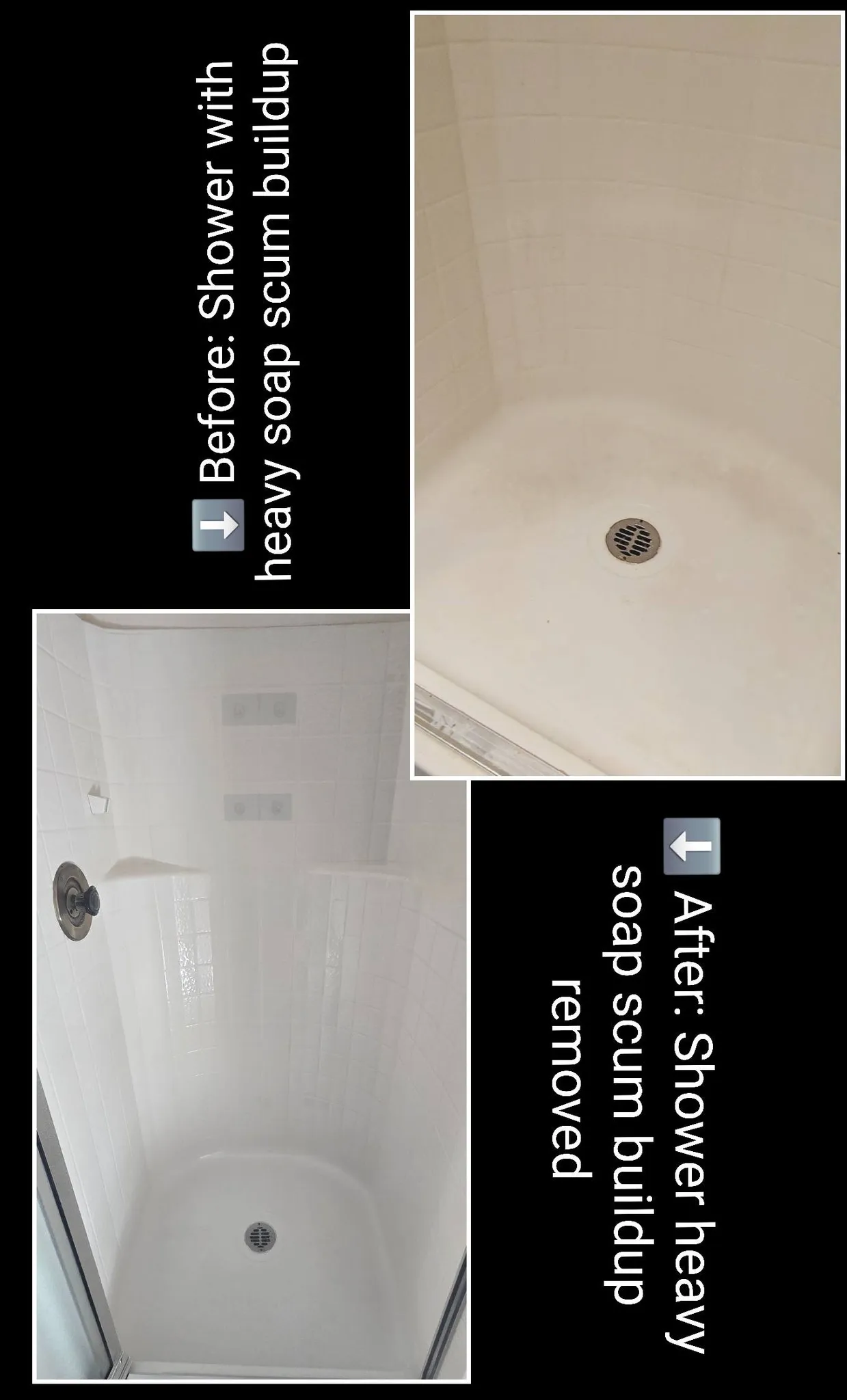 Bathroom buildup deep cleaning example