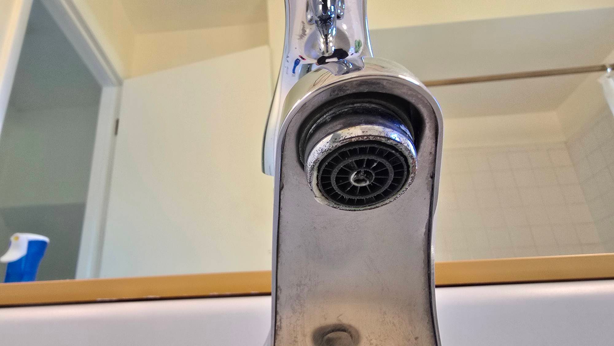 Mineral buildup before cleaning