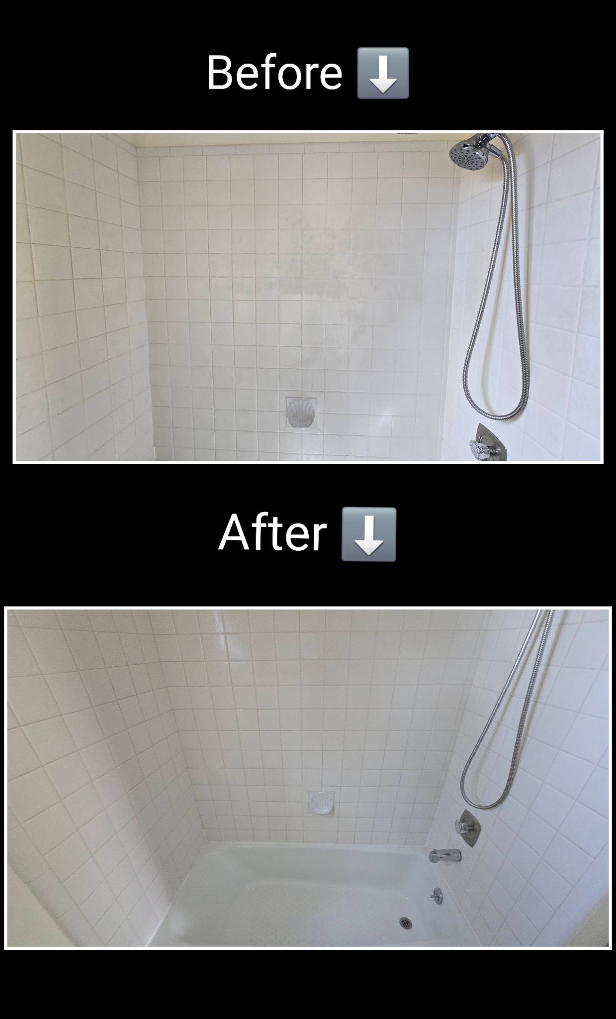 Shower glass cleaning results